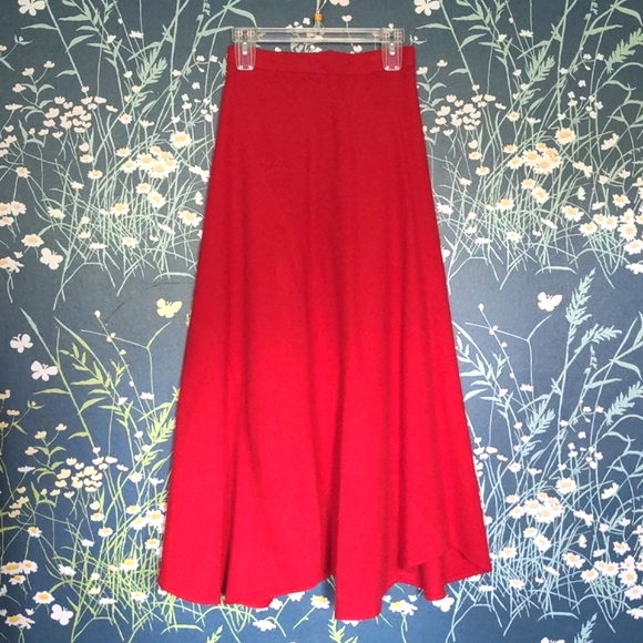 Dresses & Skirts - Vintage Handmade Red Maxi Poodle Skirt XS